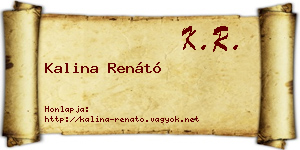 Kalina Renátó névjegykártya